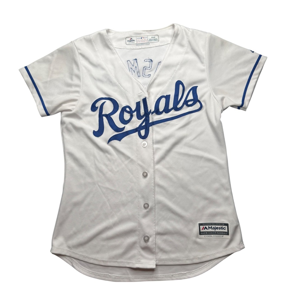 Majestic Kansas City Royals Jersey Womens Small White Hosmer 35 Baseball MLB
